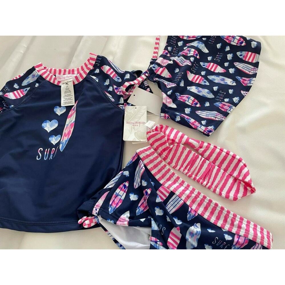 Tommy Bahama Children's Swimsuit and Rash Guard Set, with headband, ADORABLE